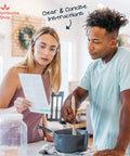 Couple reviewing instructions for Organic 1 Gallon Kombucha Starter Kit With SCOBY Fermentation Jar Tea And Sugar Bottling Essentials