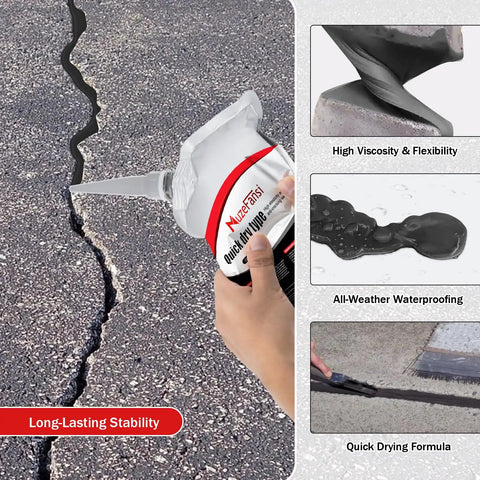Applying Self Leveling Asphalt Crack Filler And Concrete Crack Sealant For Driveways Patios Walls And Garage Floors Quick Dry Waterproof Bond 2 Pack Easy Patch For Long Lasting Durability to asphalt crack.
