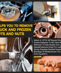 Backyard Boss Shake N Break Air Hammer Adapter Cracks Loose Seized Nuts Fast includes 3/8 and 1/2 inch shank bits for frozen bolts.