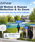 No Drills Necessary Two Pack 2K Window Security Cameras Indoor Home Surveillance For Round The Clock Ai Person Detection And Vivid Color Night Vision With Dual Band Wifi Recording And Solid Guard - 2K camera detecting person through window.
