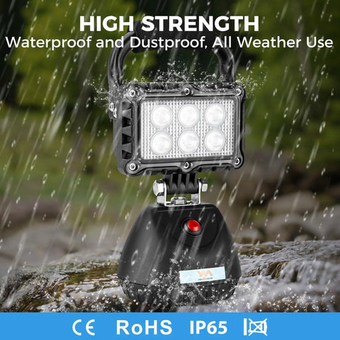 LED Work Light 18W 2400LM Magnetic Flood Light with aluminum alloy body, waterproof and dustproof in outdoor setting