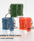 Pocket Microscope Keychain With 20x Magnification, Built-In LED And UV Light, Adjustable Focus, Portable Science Tool For Snapping Fluorescence, Inspecting Currency, Tiny Details, And Everyday Discovery On The Go. Blue, green, and orange