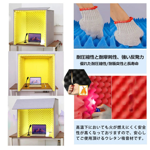 Professional Grade High Density Desktop Sound Insulation Board And Portable Microphone Noise Isolator Cube, acoustic box for recording.