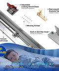 Heavy Duty Undermount Drawer Slides Two Pairs Twenty One Inch Full Extension Soft Close Smooth Slide Mechanics includes locking devices and screws.