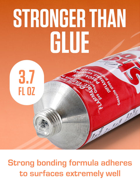 Original Shoe Goo Clear Adhesive For Shoes 3.7 Fl Oz Tube Fast Bond Waterproof Glue close-up with text "Stronger Than Glue"