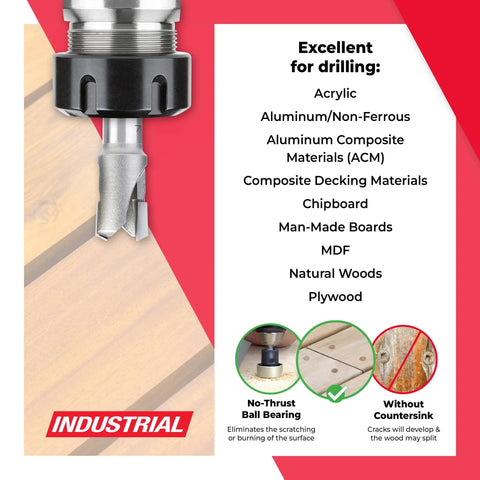 Close-up of Straight Up Pro Carbide Countersink Drill Bit With Killer Plug Cutter Set for drilling various materials.