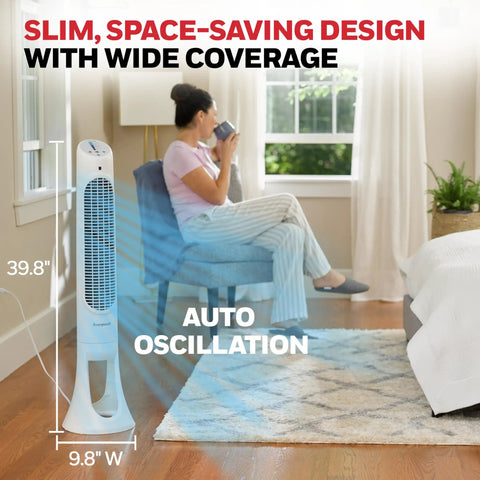 Keep The House Chilled Lowkey Whisper Quiet Oscillating Tower Fan With Full Digital Remote Control Large Room Air Circulator In Sleek White Finish Saves Electricity Beats The Heat All Summer Long Smooth Operator Style