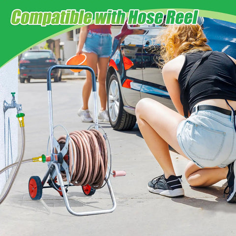 Heavy Duty 304 Stainless Steel Garden Hose 3ft Leakproof Flexible Leader Hose on reel for car cleaning outdoors