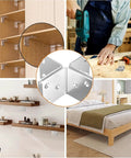 40 Pack Stainless Steel L Brackets 2 Inch Corner Braces Heavy Duty Shelf Supports Rust Proof Angle Braces For Wood Furniture Drywall Anchors Smooth Silver Finish showing installation in furniture.