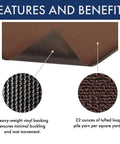 Close-up of Ovation Entrance Mat For Home Or Office 3 By 6 Ft Black With Low Profile Decalon Tufted Pile showing texture and backing.