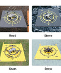 Universal Drone Landing Pad Waterproof Weighted Portable Fast Foldable Helipad Launch Surface for Any Terrain in use on road, stone, grass, snow
