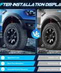 Comparison of vehicle with and without 2 Inch UTV Full Bracket Lift Kit For CanAm Defender HD8 HD10 And HD5 DPS Front And Rear Suspension Raise Mount Brackets 2016 To 2021 Improve Ground Clearance And Traction