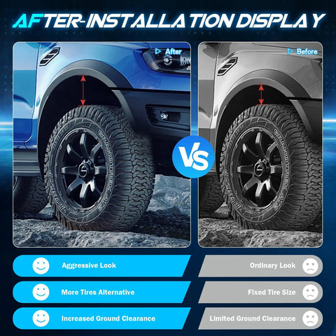 Comparison of vehicle with and without 2 Inch UTV Full Bracket Lift Kit For CanAm Defender HD8 HD10 And HD5 DPS Front And Rear Suspension Raise Mount Brackets 2016 To 2021 Improve Ground Clearance And Traction