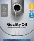 VIVOHOME hydrotreated vacuum pump oil, 330 ml, being poured into a vacuum pump
