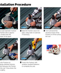 Installation guide for High Temp Silicone Roof Flashing Boot for Round Pipes, showcasing easy install steps and features.