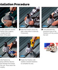 Step-by-step installation of Silicone High Temp Round Flexible Roof Jack Pipe Boot Flashing For Metal Roofs Fits Pipe OD 10 To 19 Inches Durable Weatherproof Roofing Seal DIY Friendly Install 100 Percent Made In USA