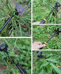 Portable Garden Weeder Tool With Six Tooth Weeder, Heavy Duty Manganese Steel Hand Weeding Tool for pulling weeds