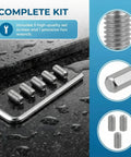 Pro Grade Stainless Steel Set Screw Kit For Kitchen Faucets And One Handle Lavatory, Includes 5 Screws And Hex Wrench