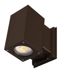 Square LED Outdoor Wall Mount Up and Down Light 33W 5000K Bronze DLC Listed 3,489 Lumens UL Wet Location UV Stabilized Powder Coat Finish