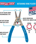 Snap Ring Pliers 927 Pro Grade For Internal And External Circlips Five Tip Set Ultra Versatile