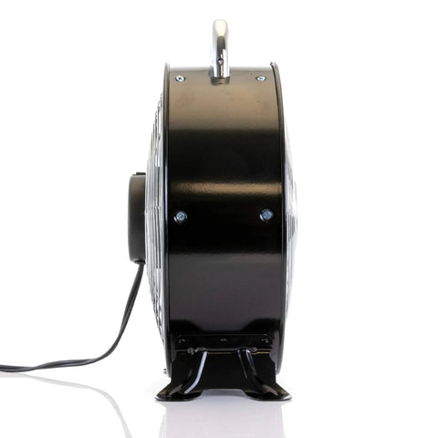 Side view of Beefy High Velocity Dual Speed Metal Drum Fan With Sleek Design And Quiet Operation, Durable Metal Construction