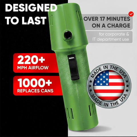 Heavy Duty Beast Rechargeable Air Duster Cordless Cleaner With 220 Plus MPH Blast Replaces 25 Cans Of Canned Air Per Charge, green