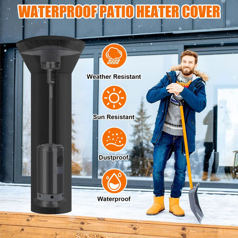 2 Pack Aluminum Patio Heater Reflector Shields With Zippered Storage Bag Dome Heat Reflector shown with weatherproof cover