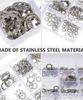 External Tooth Serrated Washers Set In Stainless Steel 400 Pcs with corrosion resistance in plastic case
