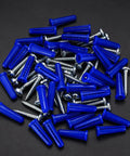 200 Piece Conical Concrete Wall Anchors And Self Tapping Screws Kit For Drywall With 10 Gauge Blue Anchors on black surface