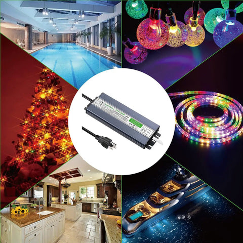 Image showing Outdoor 150W Waterproof LED Power Supply IP67 AC 110-260V To 12V 12.5A Non Dimmable Transformer for various LED lighting applications.