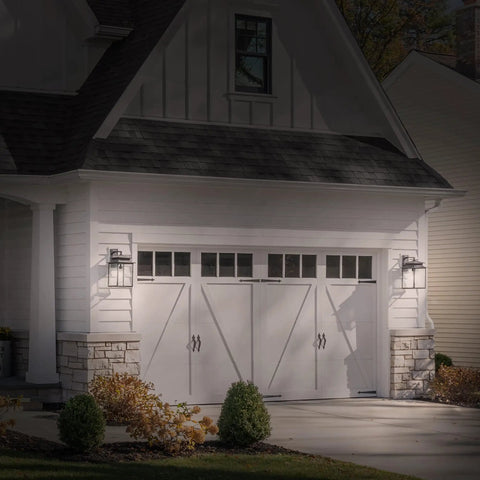 White garage illuminated by ST19 Vintage Edison LED Bulb 60W Equivalent Dimmable Soft White 2700K 800 Lumens E26 Base Retro Filament Light Bulbs
