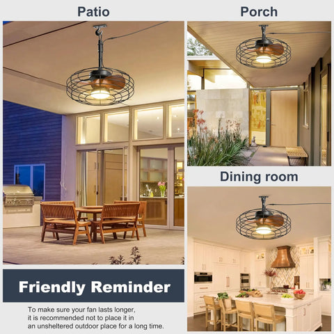 Plug And Play No Fuss Outdoor Ceiling Fan With Lights 20 Inch Wet Rated Gazebo Fan installed in patio, porch, dining room.