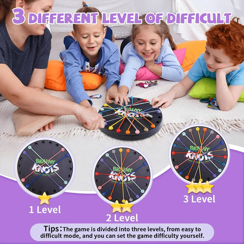 Kids and adults playing Rope Untangling Puzzle Kit 10 Twisted Rope Challenges for Adults and Kids Strategy Untangle Game