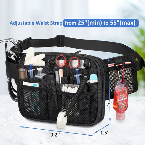Nurse Fanny Pack With Tape Holder And Multi Pocket Medical Gear Organizer Belt Bag For Stethoscopes Bandage Scissors And Medical Supplies