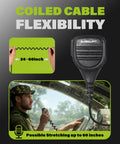 Image of 2-Pack Handheld Palm Microphone And Shoulder Speaker Mic with coiled cable for PTT Radios G0 G5, highlighting flexibility