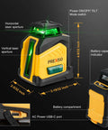 360 Degree Green Laser Level With Tripod And Carry Bag, Self Leveling Cross Line With Wide Angle Vertical Beam, 100 Feet Range, Dual Power, Magnetic Base, Wall Panel Stand, DIY Ready Pro Grade For Construction And Tile Renovation, with USB-C port