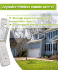 Keyless Garage Door Opener Keypad Replacement for LiftMaster, Chamberlain, Craftsman and 877 Series Openers next to house