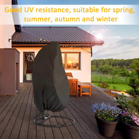 Patio Egg Chair Cover With Zipper No Fuss All Season 420D Oxford PU Coated Outdoor Swing Protector on chair