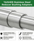 Beefy Heavy-Duty Stainless Steel Bushing Sleeve Set 12 Pieces 5/8 Inch Bore, 3/4 Inch Outer Diameter, 5/8 Inch Length Reducing Sleeve Spacer For M14 Screws Bolts And Rods, Corrosion Resistant, High Pressure, Leak Proof, Easy Install in stainless reducer fitting