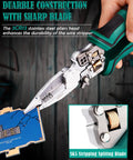 8 In 1 Wire Stripper Tool With Voltage Tester For 10-18 AWG cutting circuit board with sharp blade and pliers detail