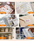 Nulltonex Portable Bluetooth Label Maker With Tape, Mini Adhesive Sticker Printer For Home Organization used in scrapbooking and labels.