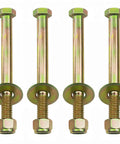 Beefy Half Inch Hex Head Bolt With Nylon Lock Nut And Large Washer Kit In Colored Galvanized Alloy Steel Grade Five Four Pack For Heavy Duty Projects And Reliable Fastening; 4 bolts