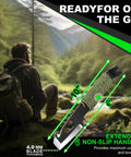 Man in forest with 10 Inch EDC Pry Bar Multitool With Wrenches Crowbar Nail Puller Bottle Opener Chisel Blade Paracord Grip