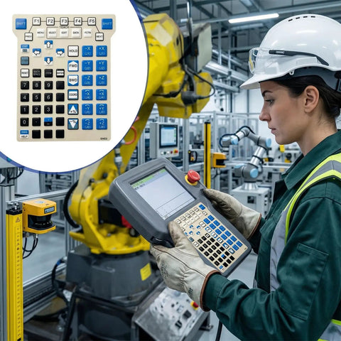 Membrane Keypad Replacement For Fanuc Teach Pendant GNE2 A05B 2518 C202 ESW With Precise Tactile Buttons, Smooth Rounded Edges For Safe Handling, Easy Peel And Stick Install, Durable Interface Upgrade For Reliable Control on teach pendant