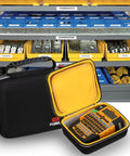Ultimate Heavy Duty Hard Case For Dymo Rhino 4200 Label Maker Built Different Badass Drop Proof Eva Armor with yellow interior.
