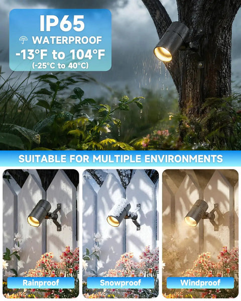 Low Voltage Landscape Down Lights Outdoor LED Spot Lighting For Yards, Wall Mounted With 160 Degree Adjustable Beam