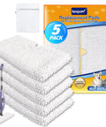5-pack Replacement Steam Mop Pads for Shark Pocket Mops S3500 Series, Euro Pro Models, with packaging, washable microfiber