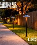 Low Voltage LED Pathway Lights 6 Pack Outdoor Landscape Lighting 40 Lumen 2700K Warm White Weatherproof illuminating sidewalk