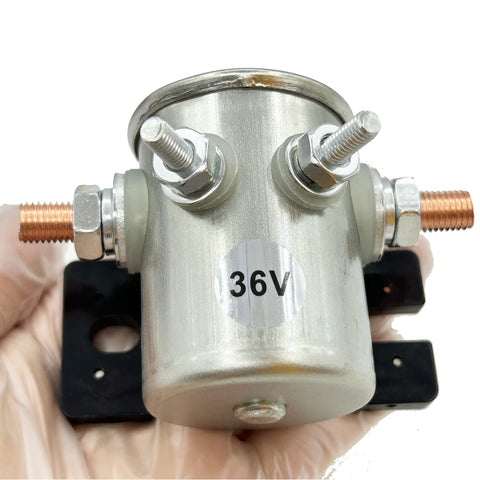 36V EZGO Solenoid Relay Kit For EZGO Electric Golf Cart, 70 Series Continuous Duty, copper contacts, flat mount bracket.