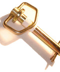 Swivel Handle Hitch Pin Beefy Heavy Duty Steel Lock Pin 3/4 Inch By 4-1/4 Inch Heat Treated Yellow Zinc Finish Corrosion Resistant Security Hardware